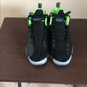 JORDANS BLACK AND LIME GREEN